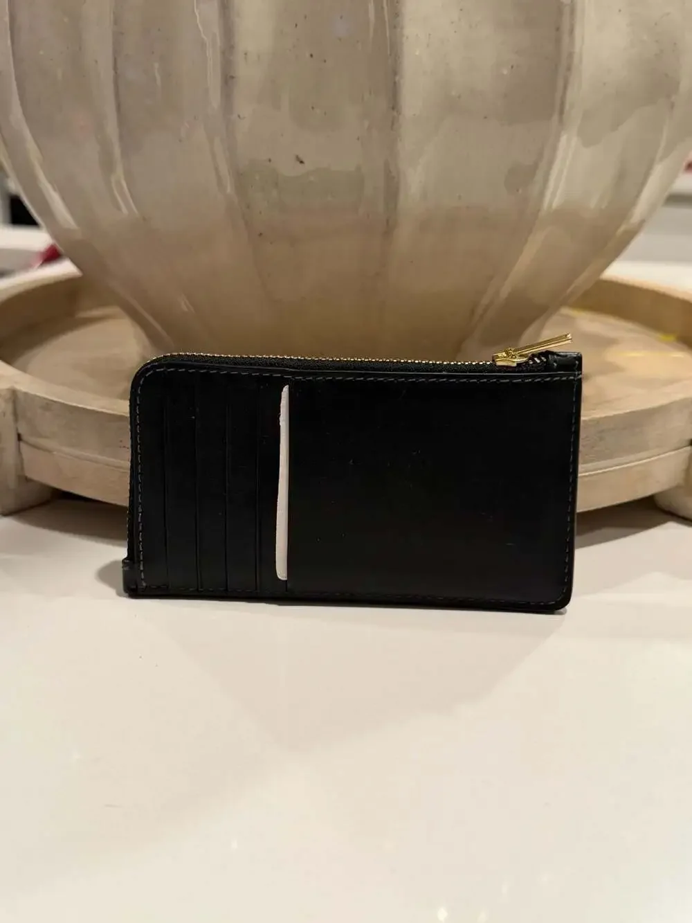 Coach New York Zip Card Case in Black Leather - Picture 2 of 5